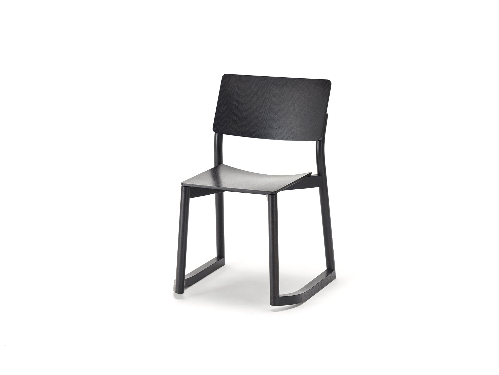 Panorama Chair with Runners by Karimoku New Standard -  Matte Black Lacquered Oak