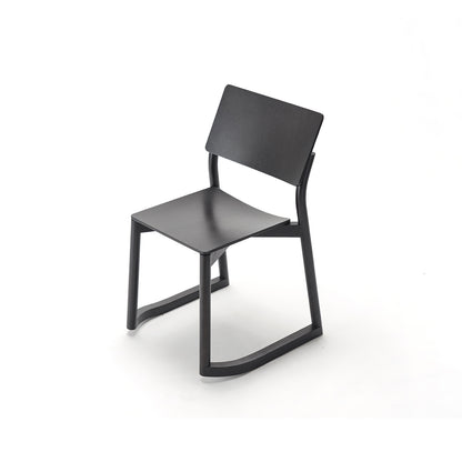 Panorama Chair with Runners by Karimoku New Standard -  Matte Black Lacquered Oak