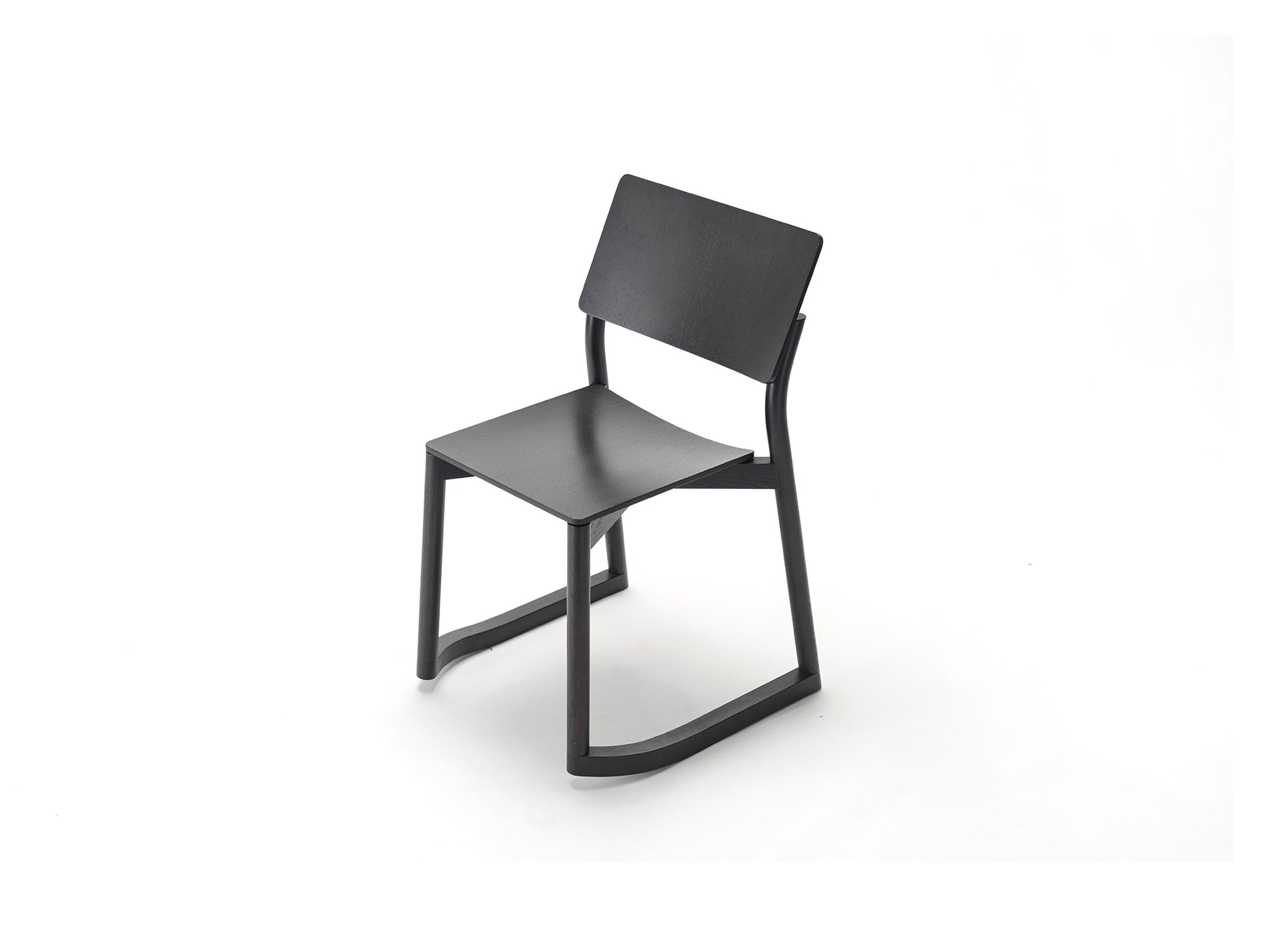 Panorama Chair with Runners by Karimoku New Standard -  Matte Black Lacquered Oak