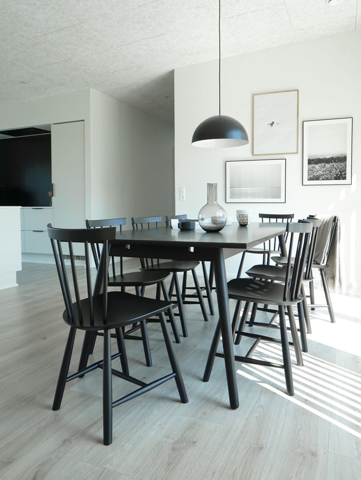 J46 Chair by FDB Mobler - Black Painted Beech