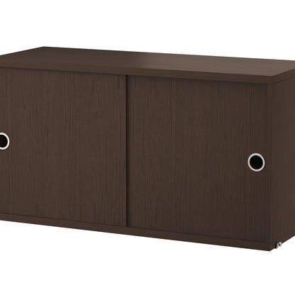 String System Cabinet with Sliding Doors by String - Dark Oak