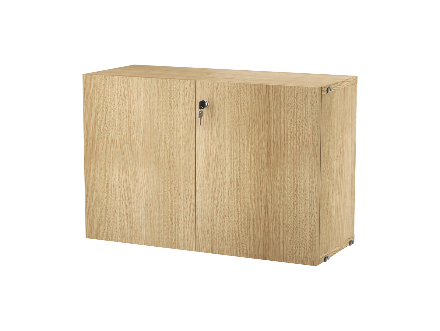 String System Cabinet with Lock - Oak