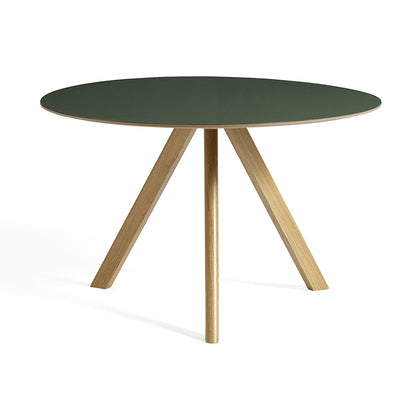 HAY CPH 20 Dining Table - Green Lino / Lacquered Oak / 120 cm