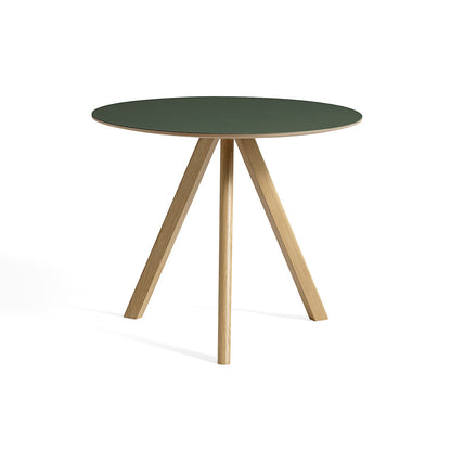 HAY CPH 20 Dining Table - Green Lino / Lacquered Oak / 90 cm