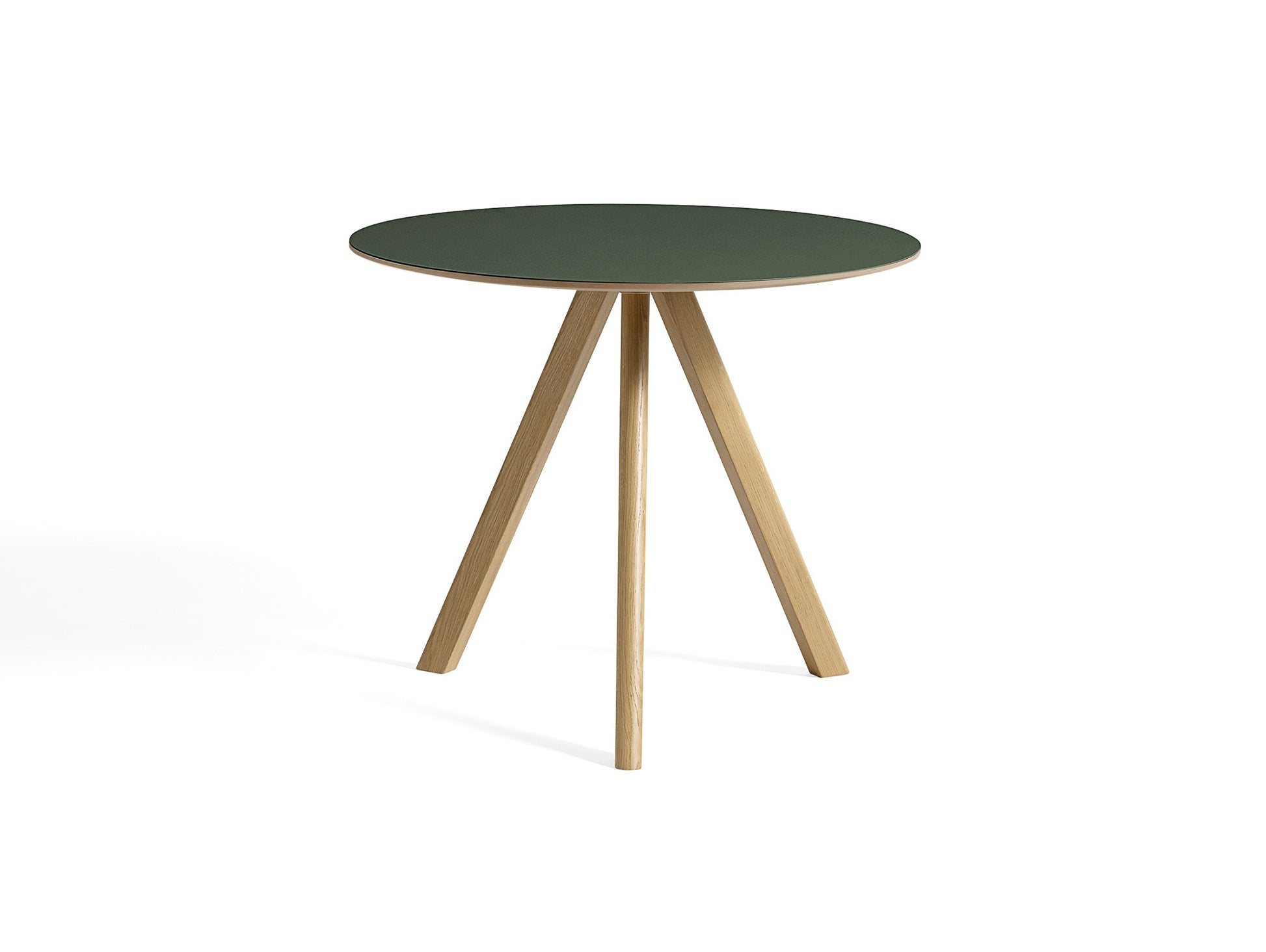 HAY CPH 20 Dining Table - Green Lino / Lacquered Oak / 90 cm