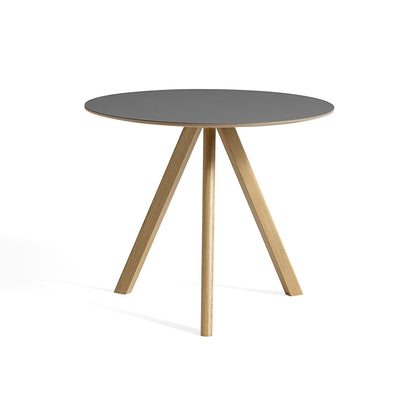 HAY CPH 20 Dining Table - Grey Lino / Lacquered Oak / 90 cm