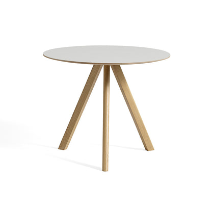 HAY CPH 20 Dining Table - White Lino / Lacquered Oak / 90 cm
