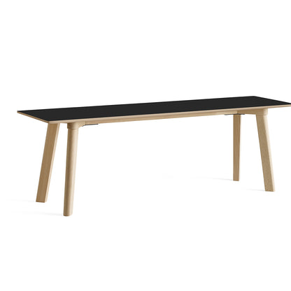 Copenhague Deux Bench CPH215 by HAY - L140 cm / Untreated Beech Base / Ink Black Laminate