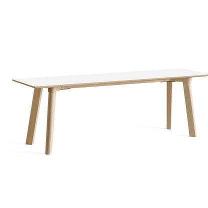 Copenhague Deux Bench CPH215 by HAY - L140 cm / Untreated Beech Base / Pearl White Laminate