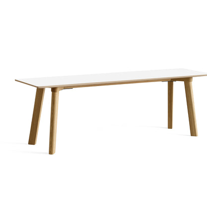 Copenhague Deux Bench CPH215 by HAY - L140 cm / Lacquered Oak Base / Pearl White Laminate