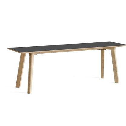 Copenhague Deux Bench CPH215 by HAY - L140 cm / Untreated Beech Base / Stone Grey Laminate