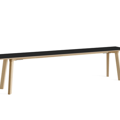 Copenhague Deux Bench CPH215 by HAY - L200 cm / Untreated Beech Base / Ink Black Laminate