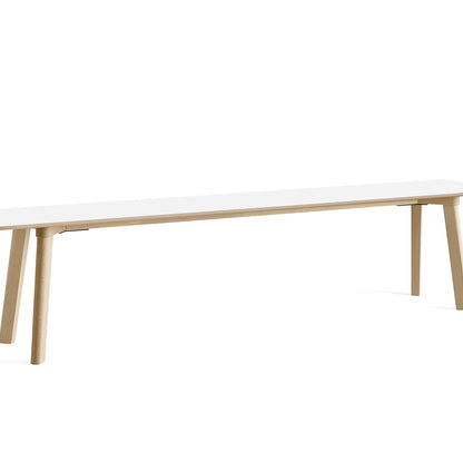 Copenhague Deux Bench CPH215 by HAY - L200 cm / Untreated Beech Base / Pearl White Laminate