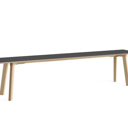 Copenhague Deux Bench CPH215 by HAY - L200 cm / Untreated Beech Base / Stone Grey Laminate