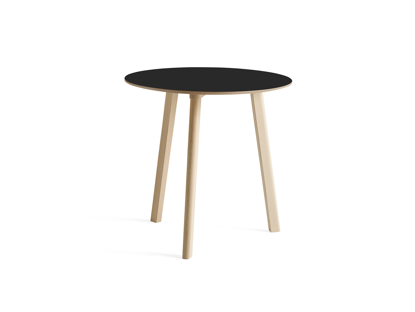 Copenhague Deux Table CPH 220 by HAY - D75/ Untreated Beech Base / Ink Black Laminate