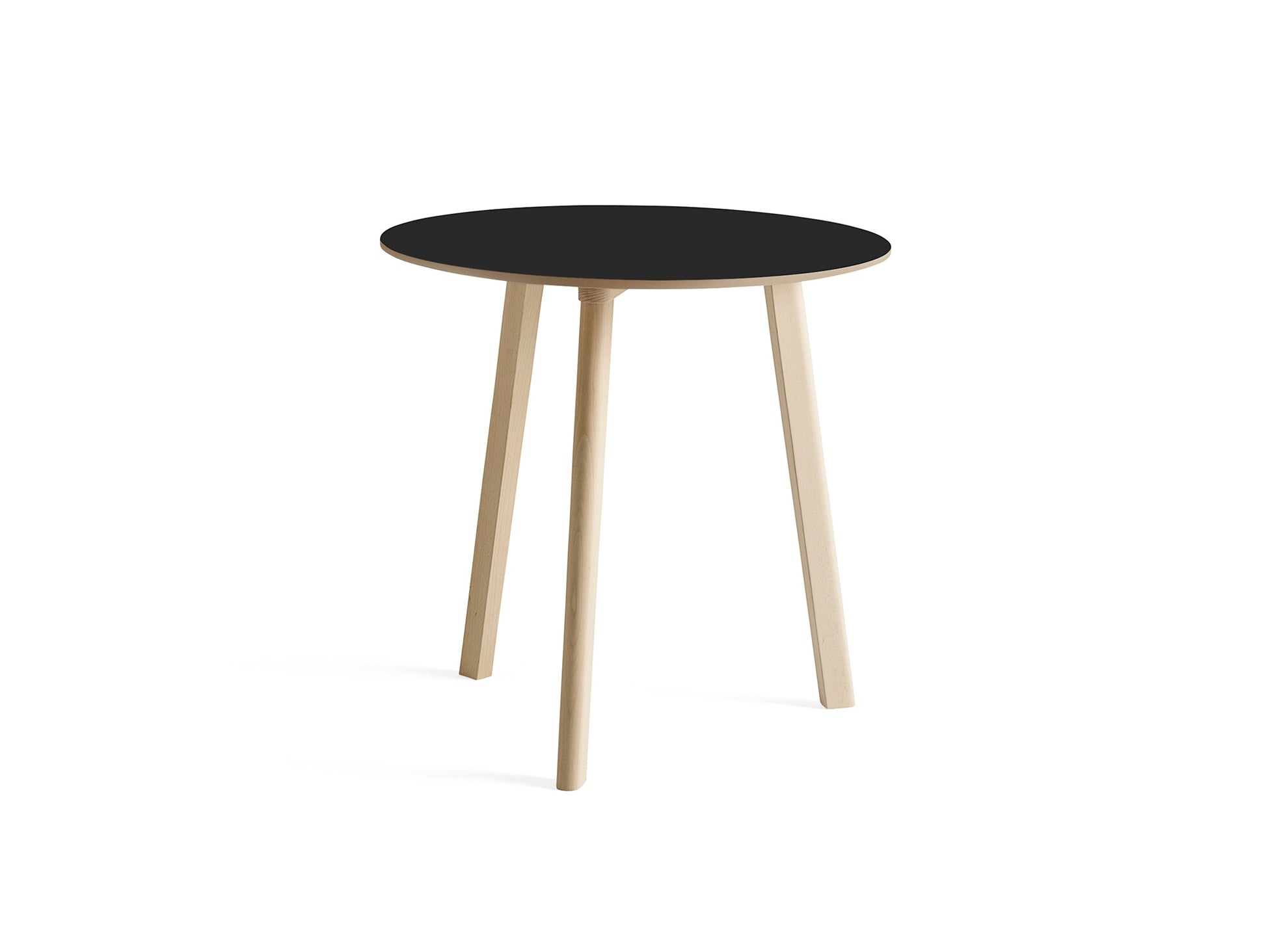 Copenhague Deux Table CPH 220 by HAY - D75/ Untreated Beech Base / Ink Black Laminate