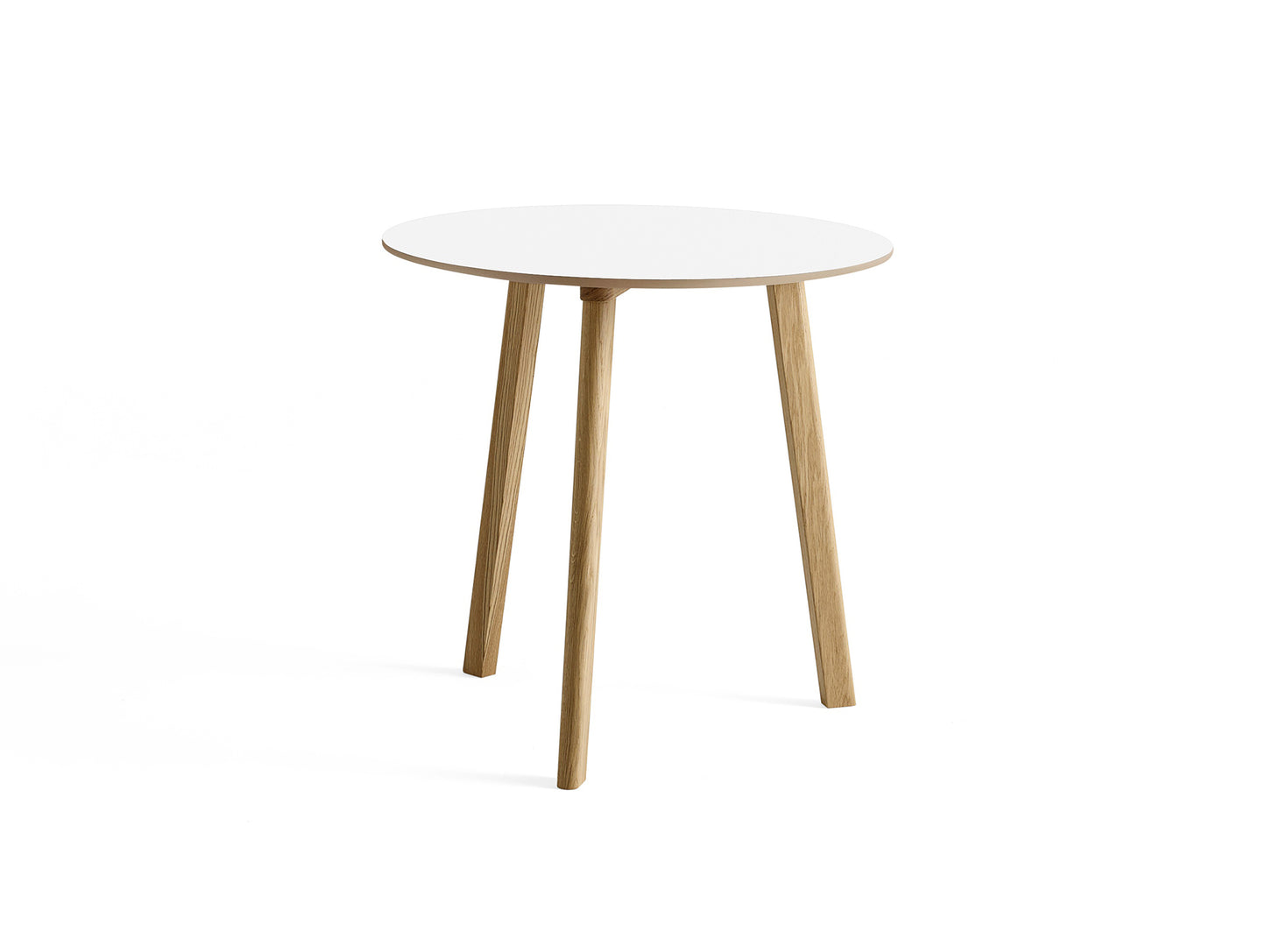 Copenhague Deux Table CPH 220 by HAY - D75 / Lacquered Oak Base / Pearl White Laminate