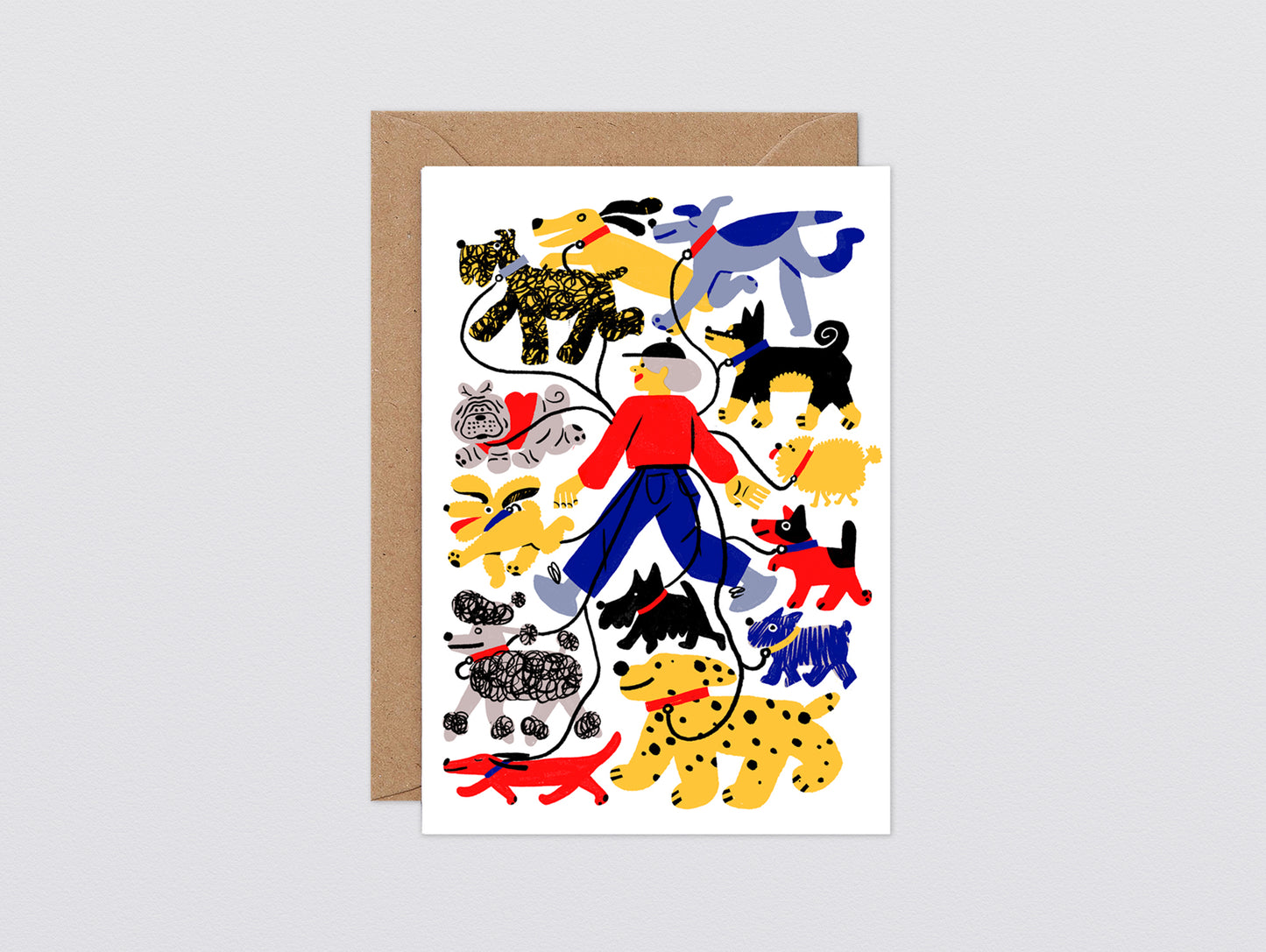 'Dog Walker' Greetings Card by Wrap