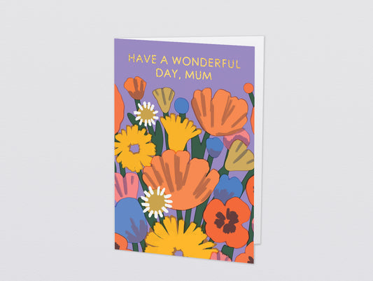 'Wonderful Mum' Greetings Card by Wrap