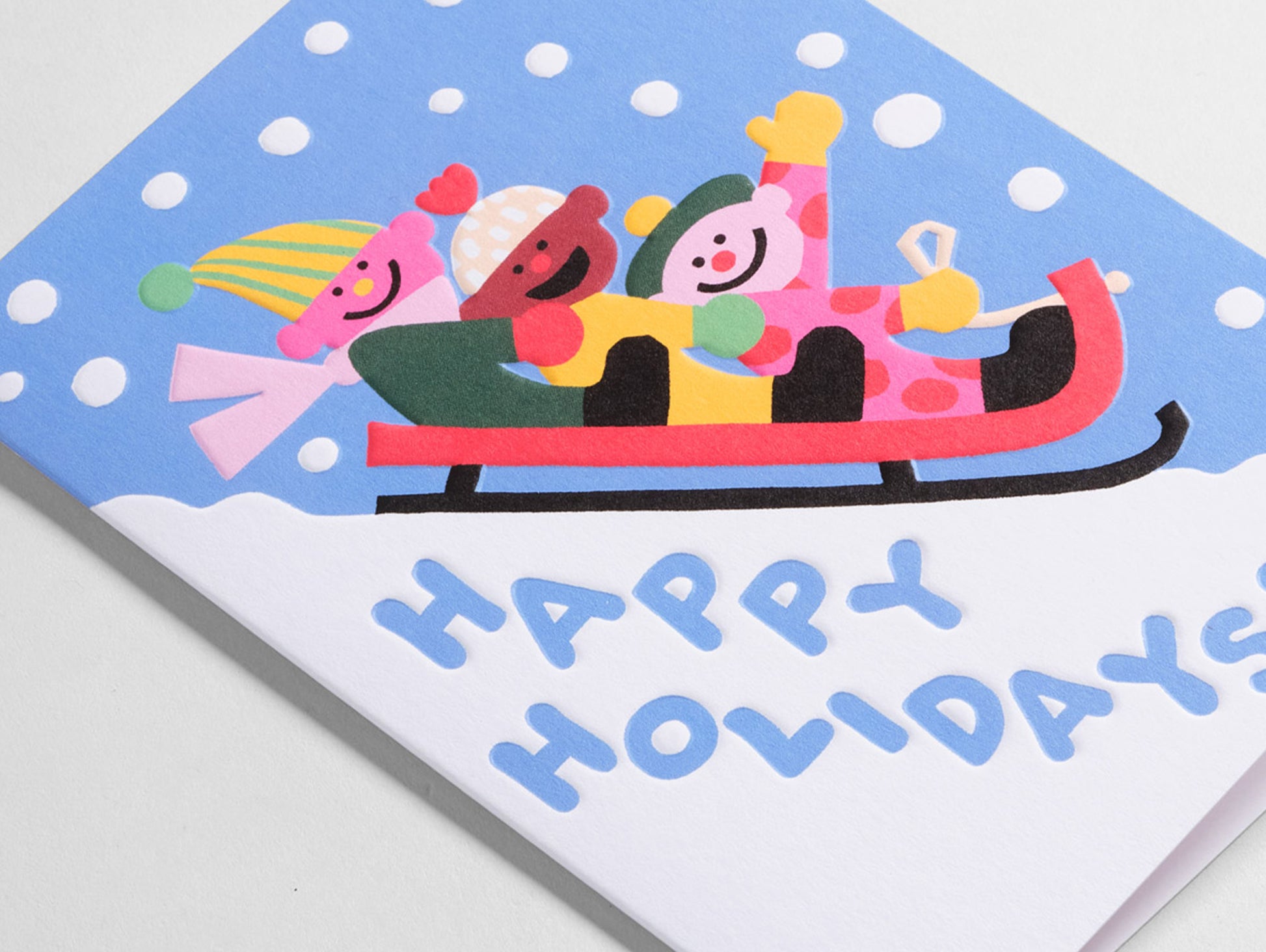 'Happy Holidays Sledge' Greetings Card by Wrap