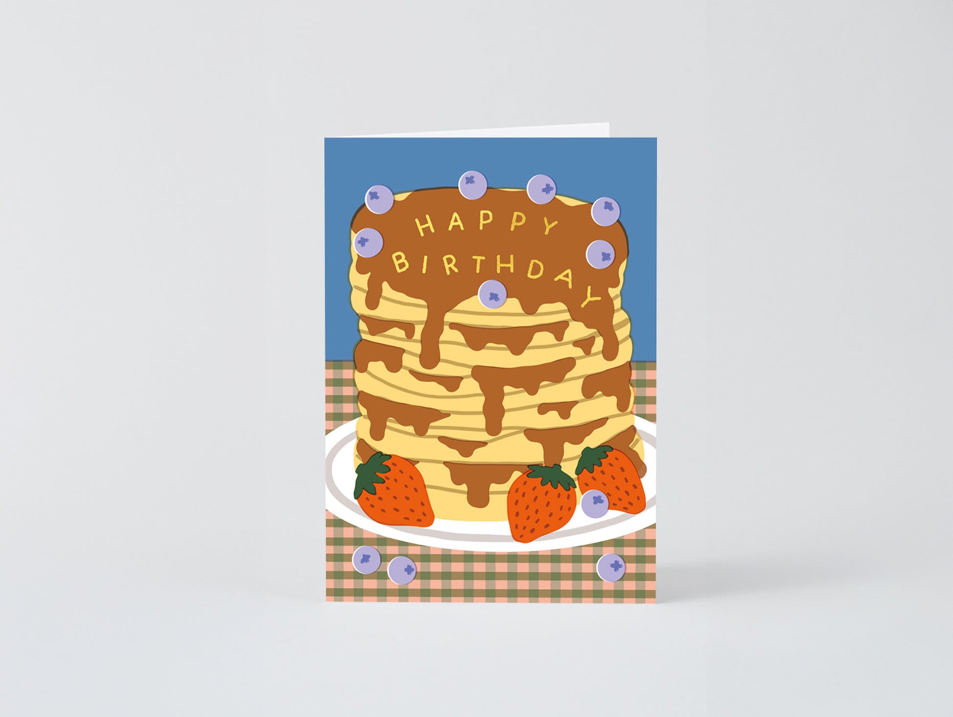 'Happy Birthday Pancakes' Foiled Greetings Card by Wrap