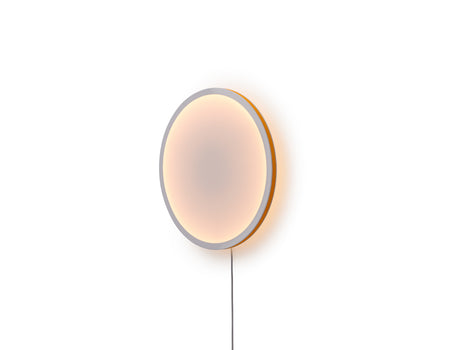 Calm Wall Lamp by Muuto - D50 cm / With an Inline Dimmer and Plug / White Shade / Orange Edge