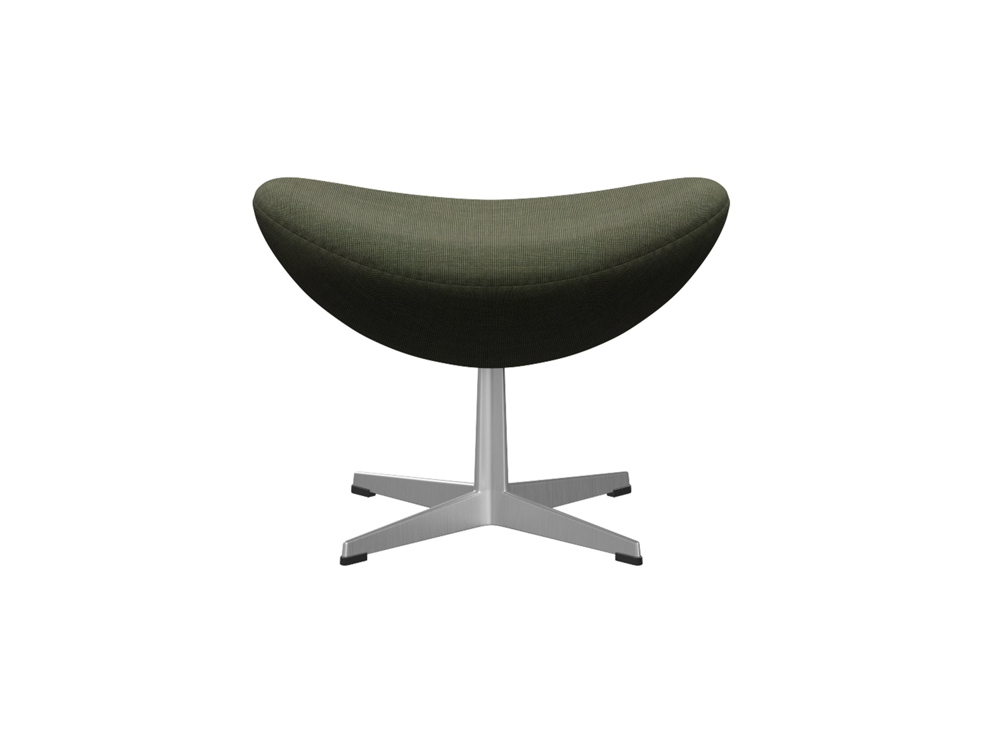 Egg Footstool by Fritz Hansen - Brushed Aluminium / Canvas 926