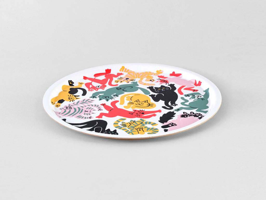 Cats Art Tray by Wrap Stationery - Round