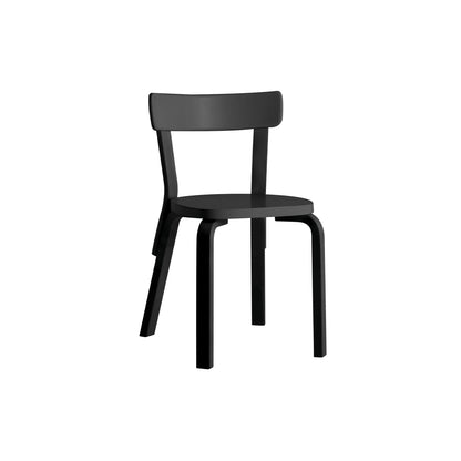 Chair 69 by Artek - Legs and backrest support black lacquered, seat and backrest black lacquered