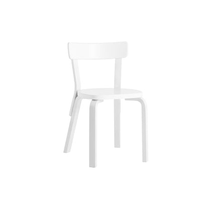 Chair 69 by Artek - Legs and backrest support white lacquered, seat and backrest white lacquered