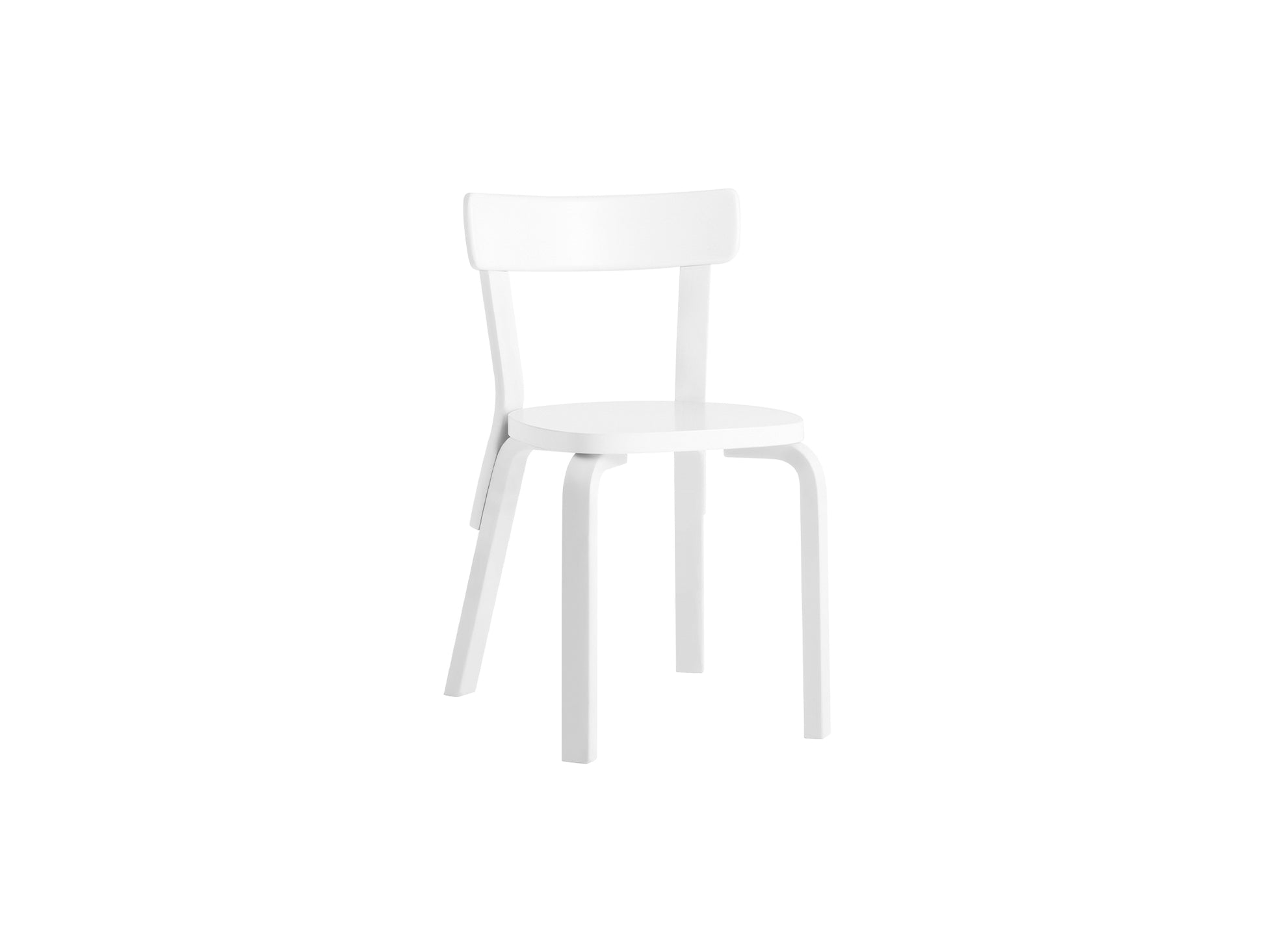 Chair 69 by Artek - Legs and backrest support white lacquered, seat and backrest white lacquered