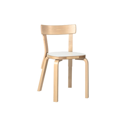 Chair 69 by Artek - Legs and backrest natural lacquered, seat IKI white HPL