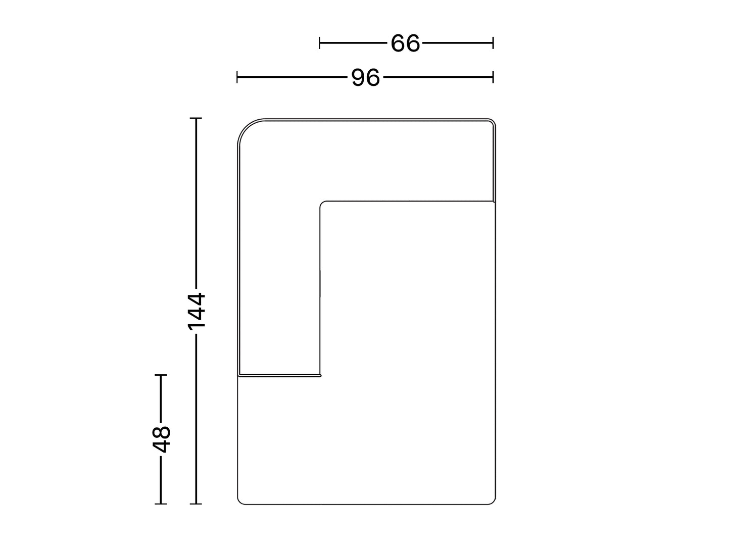 Eave Modular Sofa 96 - Individual Modules by Audo Copenhagen / Chaise Longue Module / Left Armrest (Sitting Right)