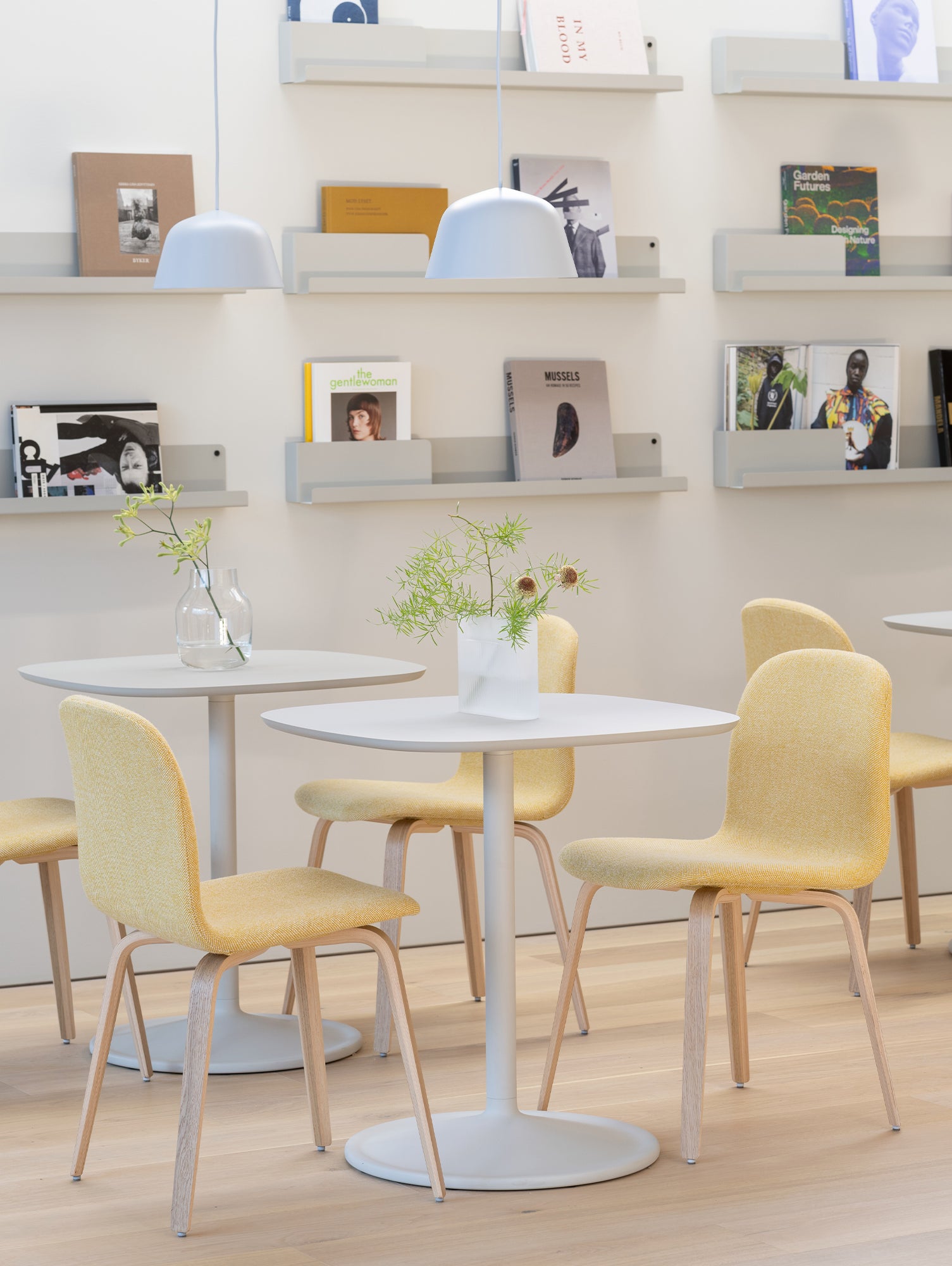 Soft Cafe Table by Muuto - Square (70x70 cm) / Height: 73 cm / Grey Linoleum Top / Grey Aluminium Base