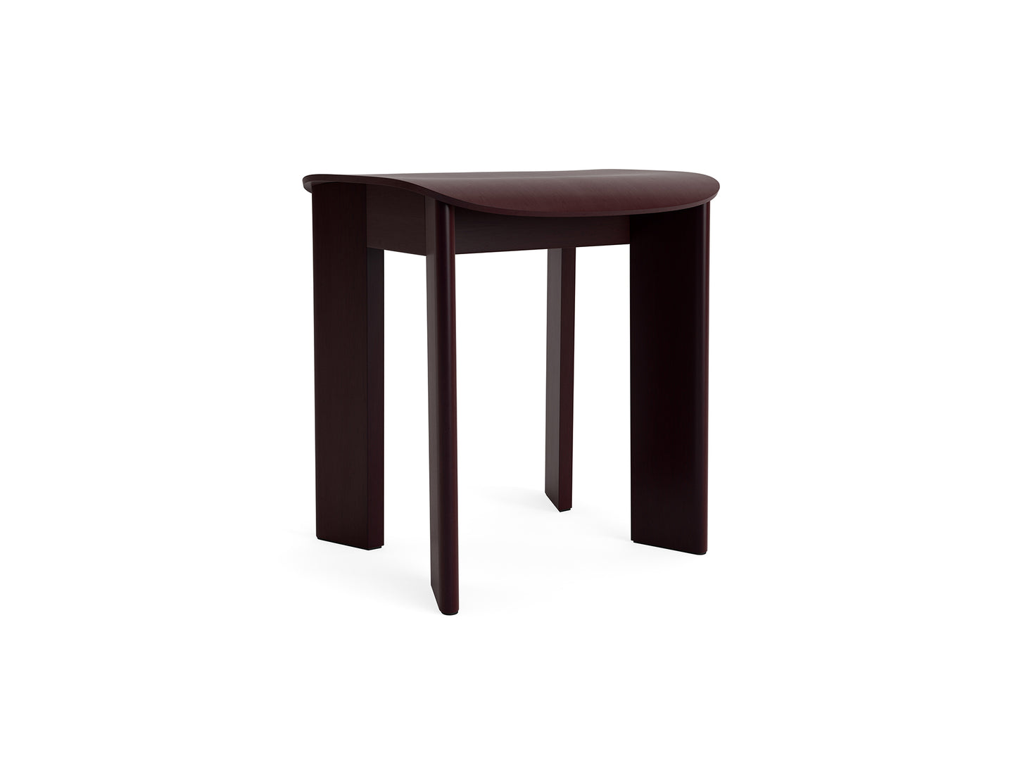 Chisel 10 Stool by HAY - Dark Bordeaux Lacquered Beech