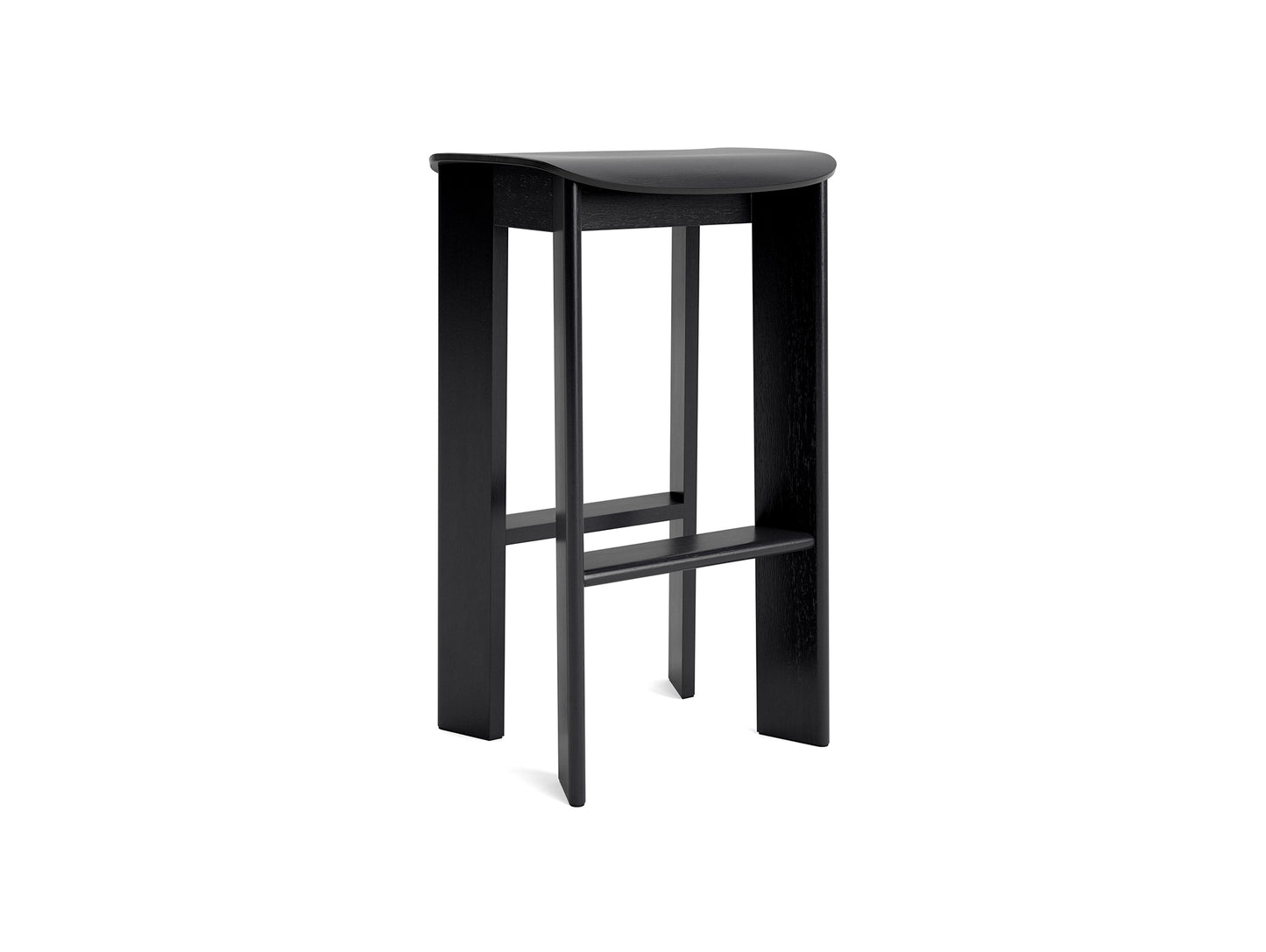 Chisel 30 Bar Stool High by HAY - Black Lacquered Oak