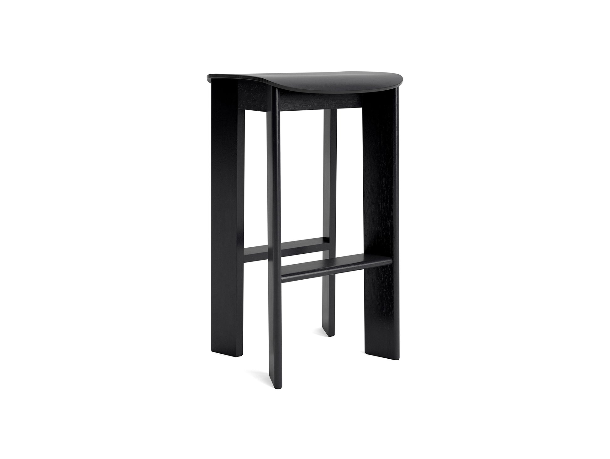 Chisel 30 Bar Stool High by HAY - Black Lacquered Oak