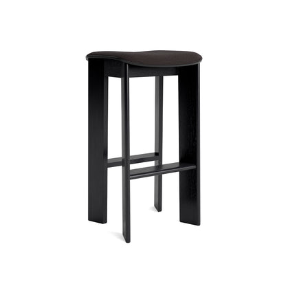 Chisel 30 Bar Stool Seat Upholstery by HAY - High / Black Lacquered Oak / Steelcut Trio 383