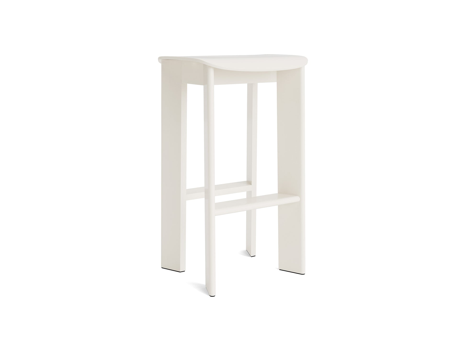 Chisel 30 Bar Stool High by HAY - Cream White Lacquered Beech