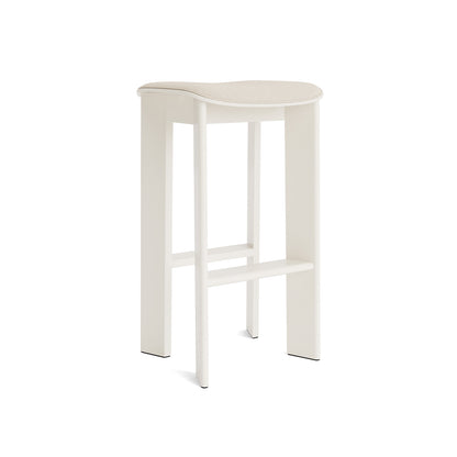 Chisel 30 Bar Stool Seat Upholstery by HAY - High / Cream White Lacquered Beech / Hallingdal 200