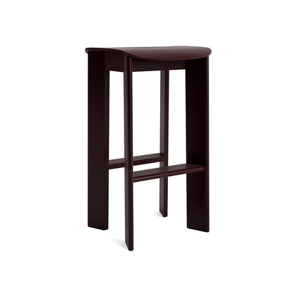 Chisel 30 Bar Stool High by HAY - Dark Bordeaux Lacquered Beech