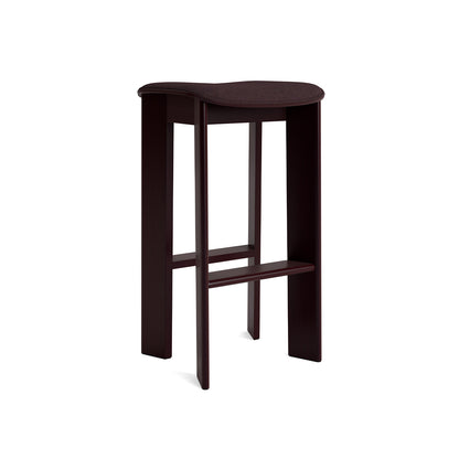 Chisel 30 Bar Stool Seat Upholstery by HAY - High / Dark Bordeaux Lacquered Beech / Remix 373