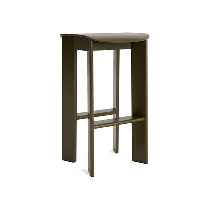 Chisel 30 Bar Stool High by HAY - Green Umber Lacquered Beech