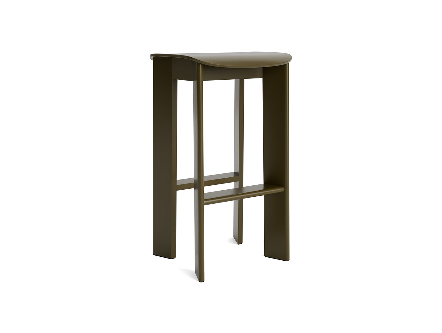 Chisel 30 Bar Stool High by HAY - Green Umber Lacquered Beech