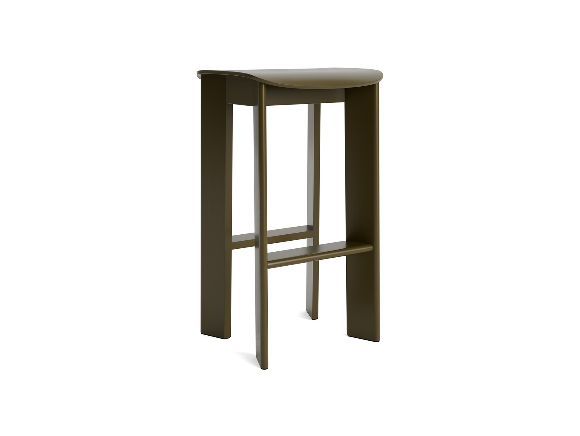 Chisel 30 Bar Stool High by HAY - Green Umber Lacquered Beech