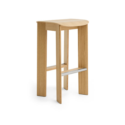 Chisel 30 Bar Stool High by HAY - Lacquered Oak, With footrest protector