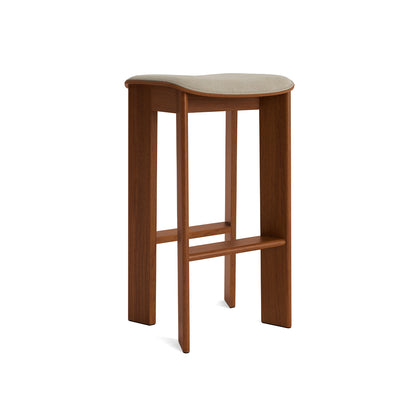 Chisel 30 Bar Stool Seat Upholstery by HAY - High / Lacquered Walnut / Linara 216