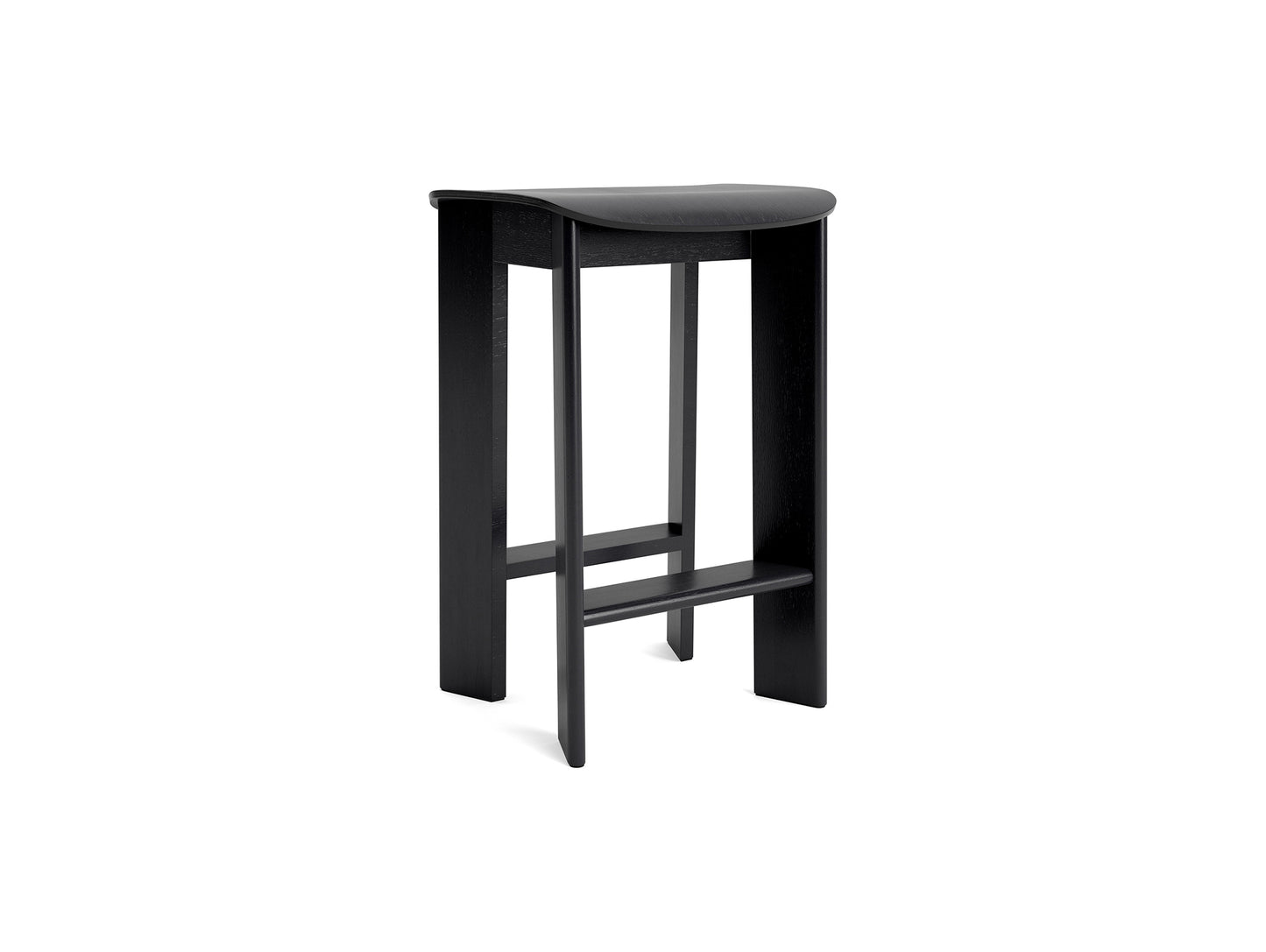 Chisel 30 Bar Stool Low by HAY - Black Lacquered Oak