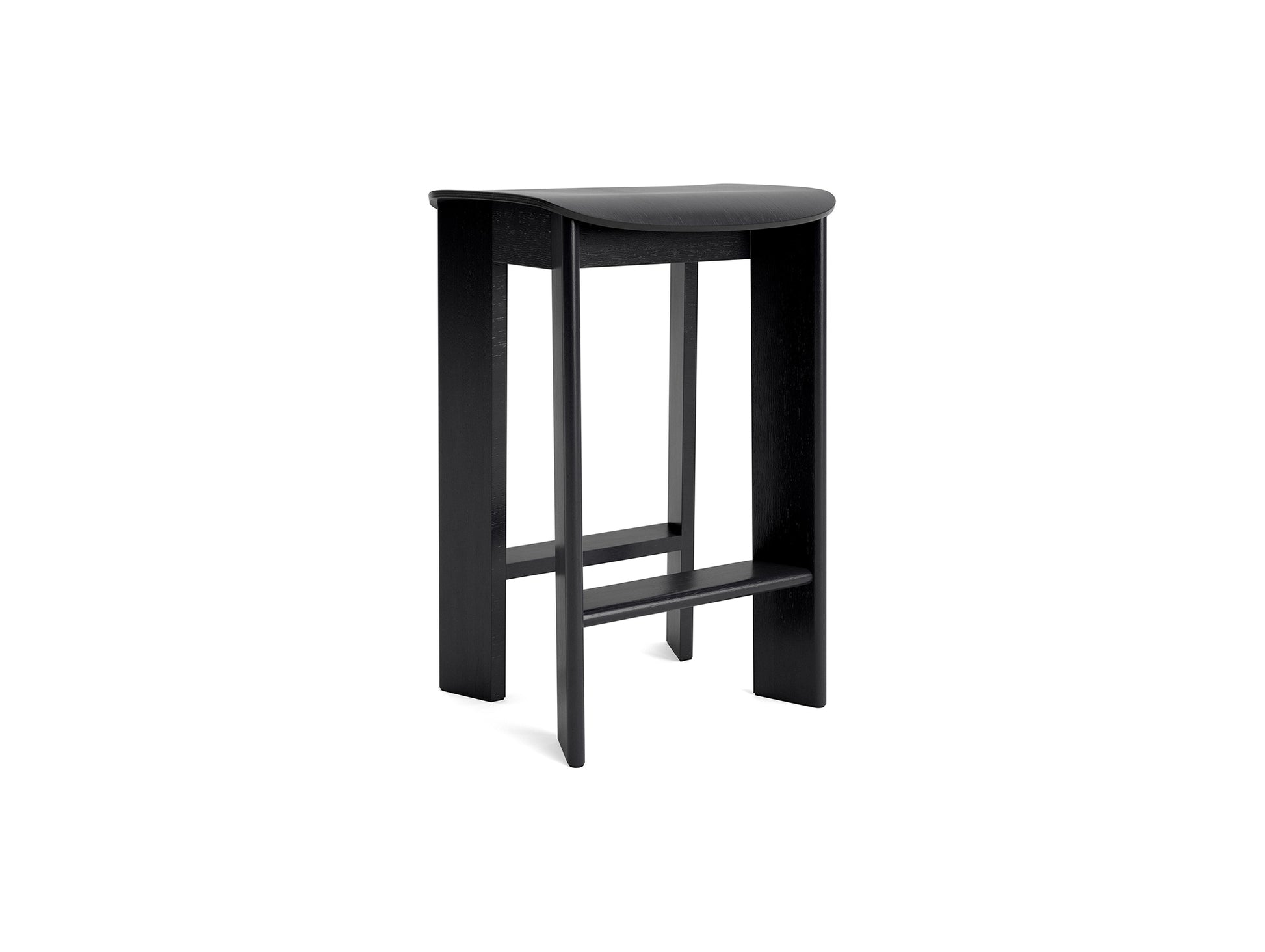 Chisel 30 Bar Stool Low by HAY - Black Lacquered Oak