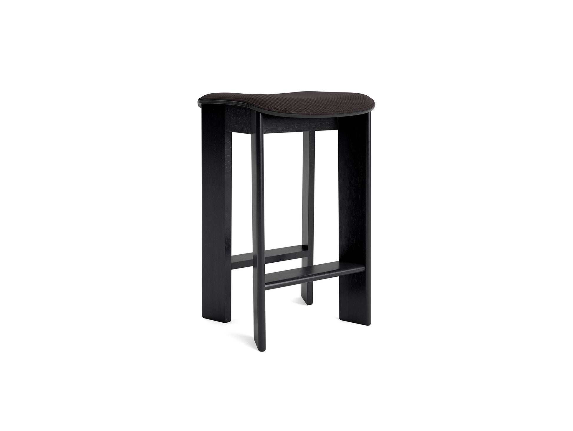 Chisel 30 Bar Stool Seat Upholstery by HAY - Low / Black Lacquered Oak / Steelcut Trio 3 383